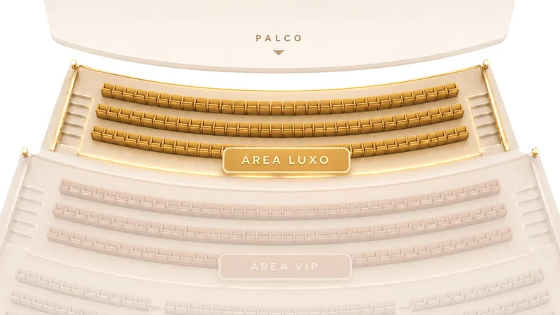Mapa do teatro com a Área Luxo em destaque