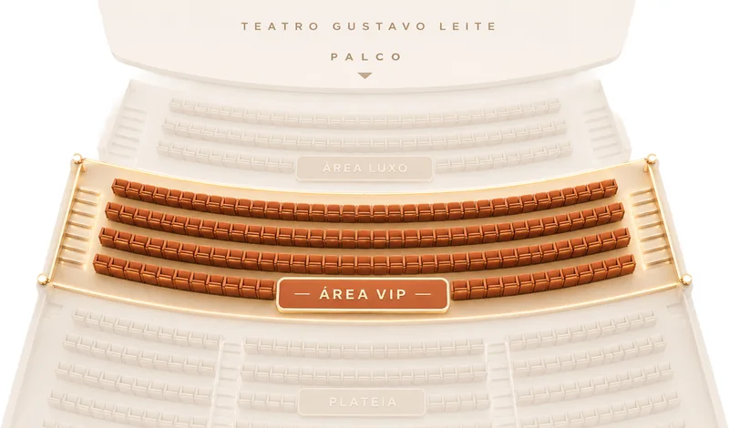 Mapa do teatro com a Área VIP em destaque